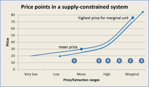 Figure 2 -Price dynamics in constrained systems